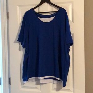 Blue and white t-shirt 3x